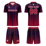 Custom Red Purple Jerseys for Men Women Personalized Soccer Uniforms for Adult and Kid