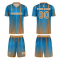 Custom Blue Brown Jerseys for Men Women Personalized Soccer Uniforms for Adult and Kid enthsush