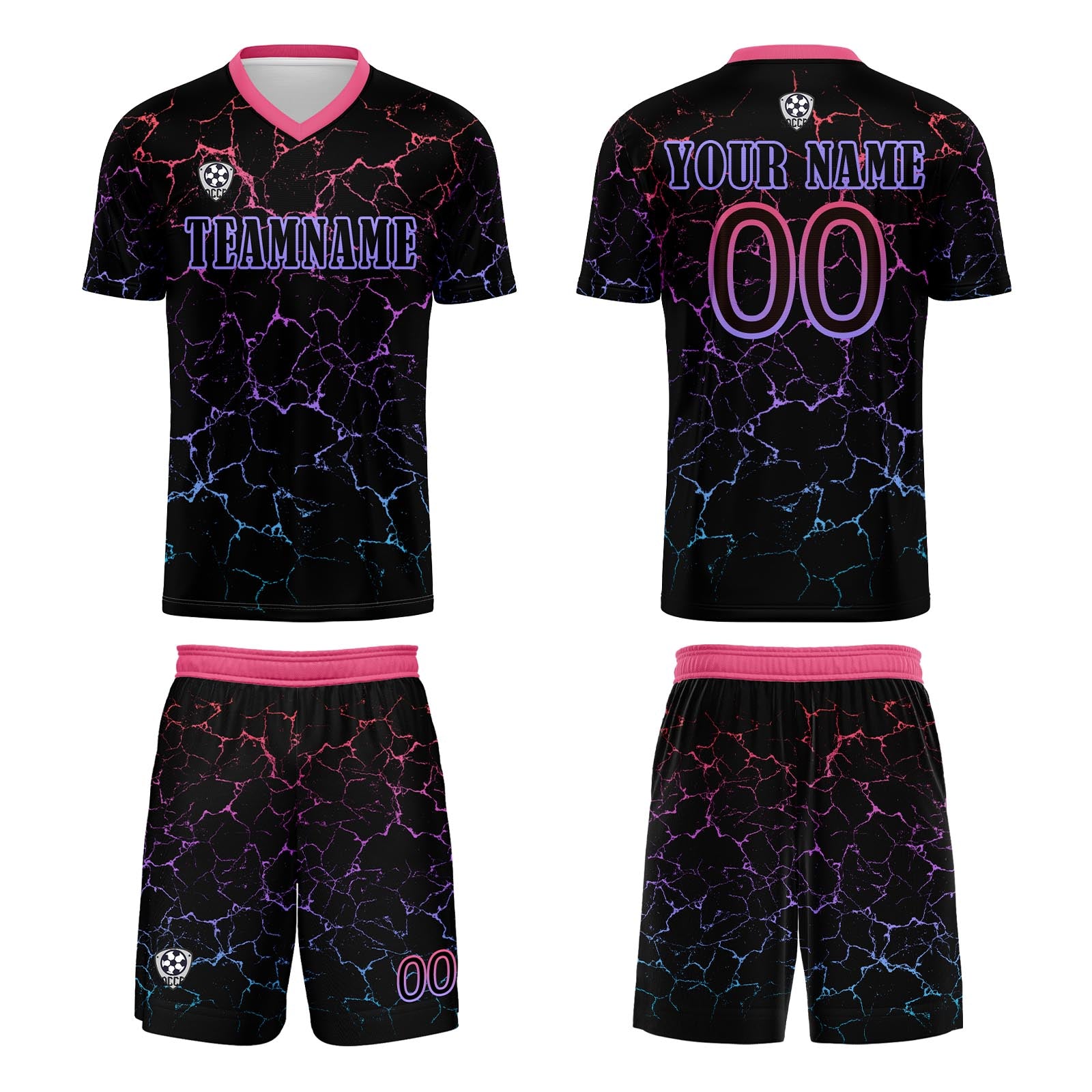 Custom Black Rose Red Jerseys for Men Women Personalized Soccer Uniforms for Adult and Kid enthsush