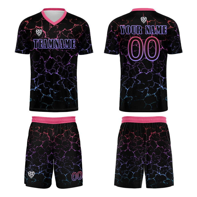 Custom Black Rose Red Jerseys for Men Women Personalized Soccer Uniforms for Adult and Kid