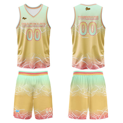 Custom Green Yellow Basketball Jersey Uniform Suit Printed Your Logo Name Number enthsush