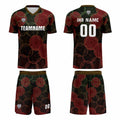 Custom Black Red Jerseys for Men Women Personalized Soccer Uniforms for Adult and Kid enthsush