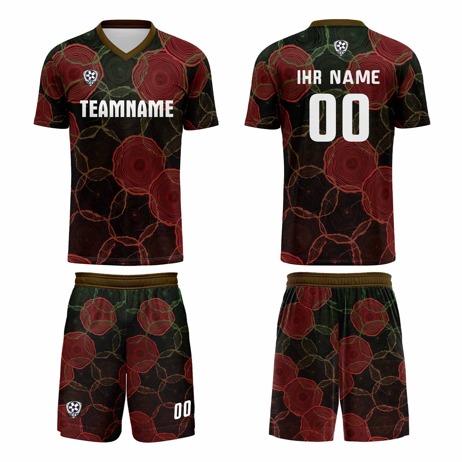 Custom Black Red Jerseys for Men Women Personalized Soccer Uniforms for Adult and Kid enthsush