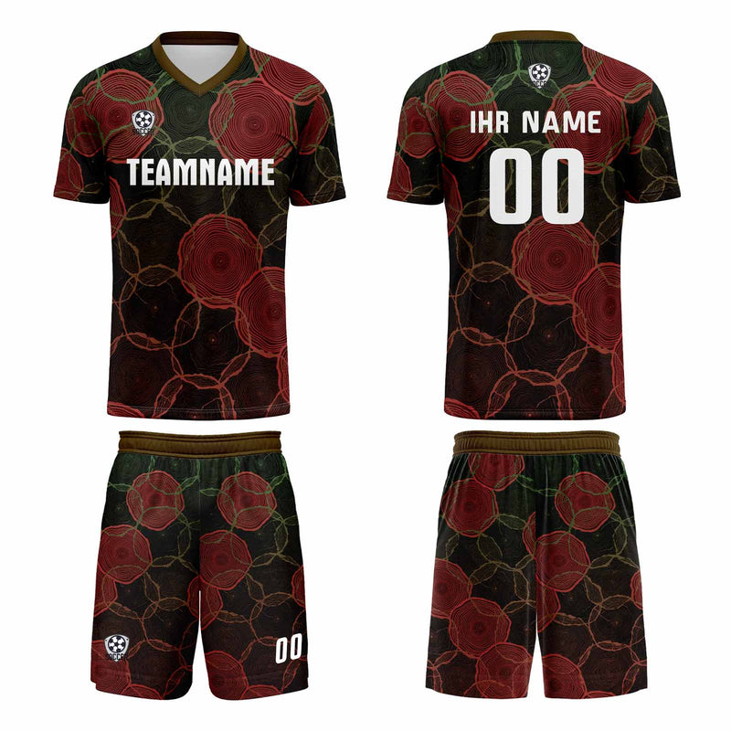 Custom Black Red Jerseys for Men Women Personalized Soccer Uniforms for Adult and Kid