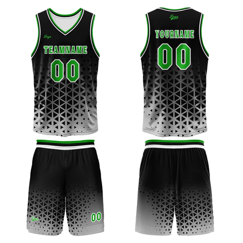 Custom  Green White Basketball Jersey Uniform Suit Printed Your Logo Name Number enthsush