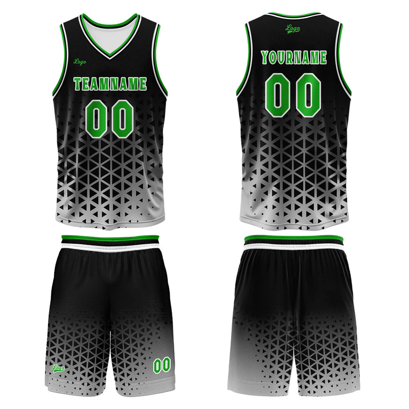 Custom  Green White Basketball Jersey Uniform Suit Printed Your Logo Name Number