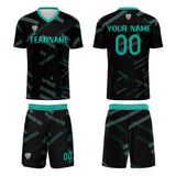 Custom Black Dark Green Jerseys for Men Women Personalized Soccer Uniforms for Adult and Kid