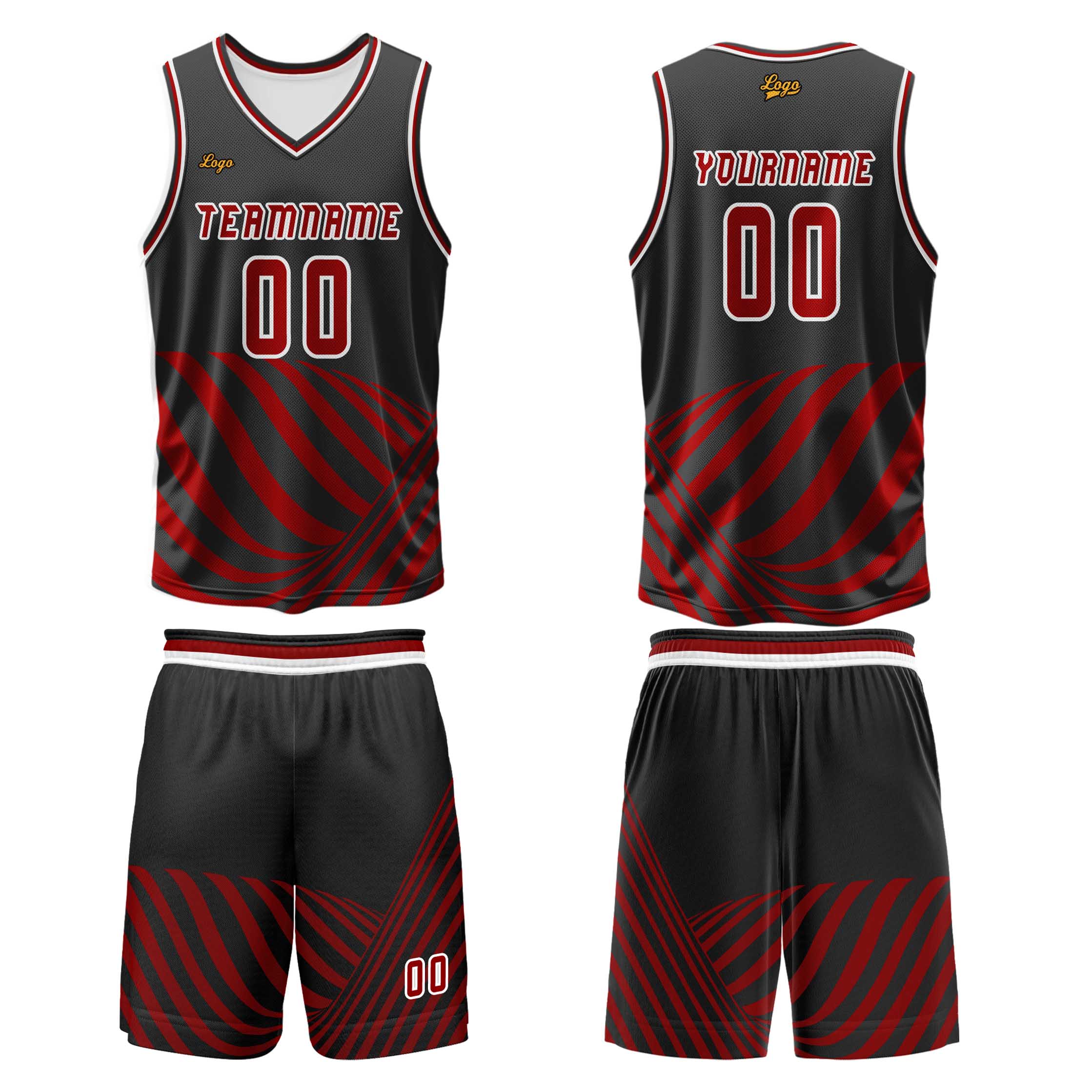 Custom Red Basketball Jersey Uniform Suit Printed Your Logo Name Number enthsush