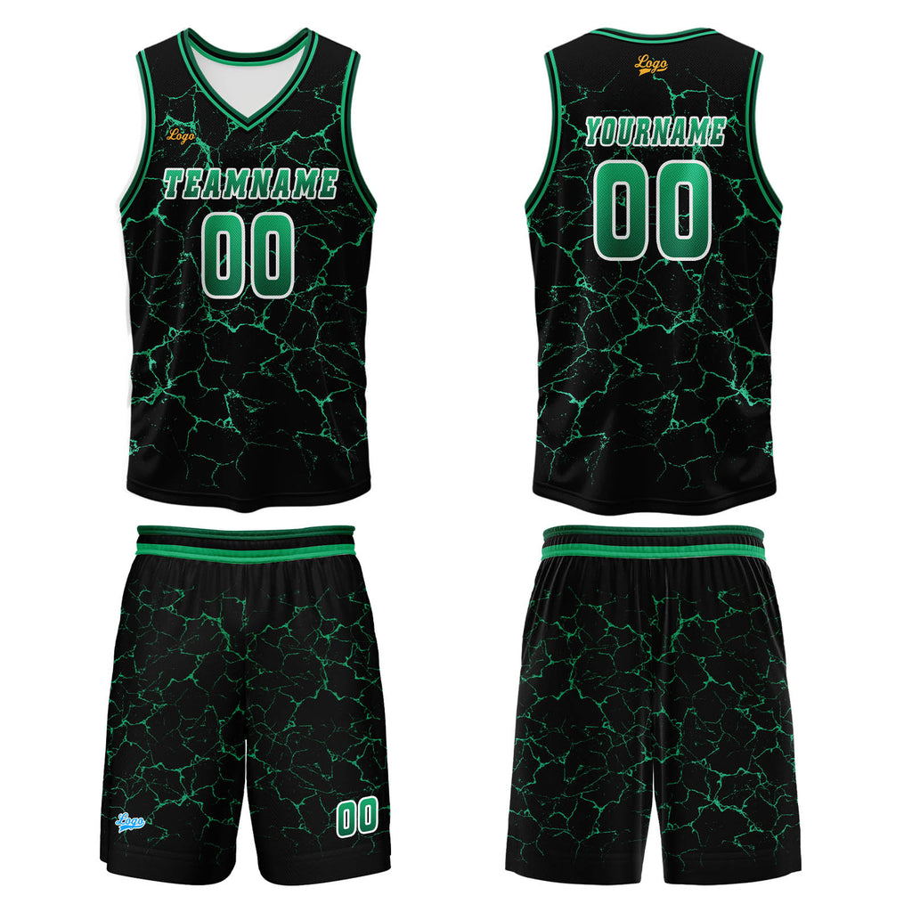 Custom Green Basketball Jersey Uniform Suit Printed Your Logo Name Number enthsush