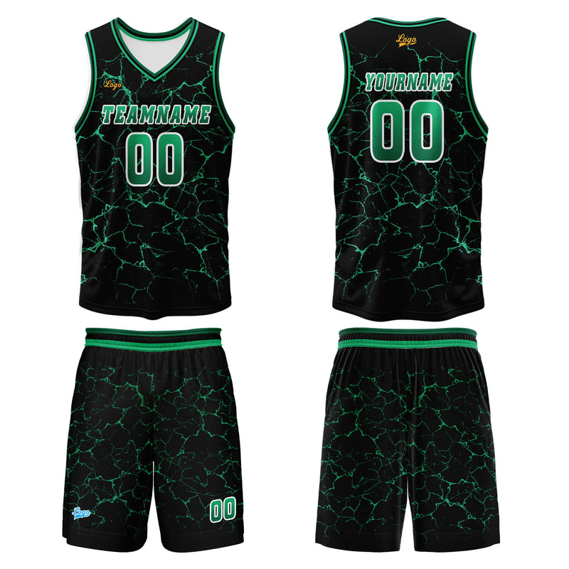 Custom Green Basketball Jersey Uniform Suit Printed Your Logo Name Number