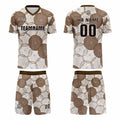 Custom White Brown Jerseys for Men Women Personalized Soccer Uniforms for Adult and Kid enthsush