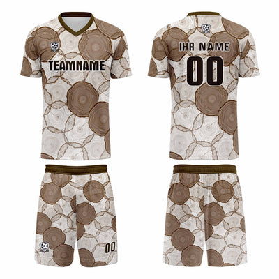 Custom White Brown Jerseys for Men Women Personalized Soccer Uniforms for Adult and Kid enthsush