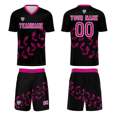 Custom Black Jerseys for Men Women Personalized Soccer Uniforms for Adult and Kid enthsush