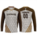 Custom Brown Basketball Soccer Football Shooting Long T-Shirt for Adults and Kids enthsush