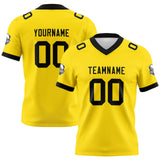 Custom Yellow Black Football Jersey Personalized Football Shirts for Men Women  Printed Team Name Number Logo