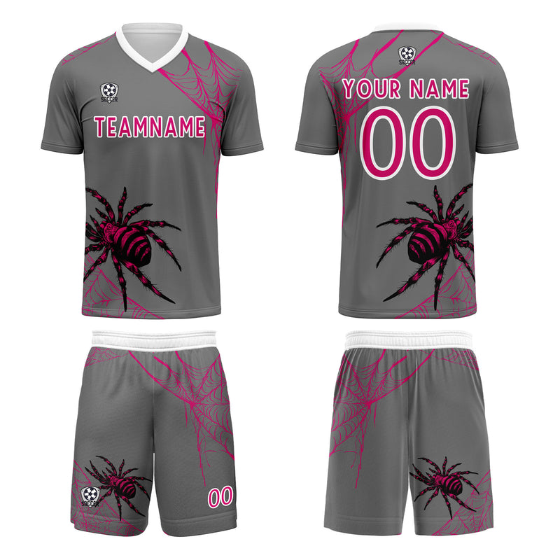 Custom Gray Jerseys for Men Women Personalized Soccer Uniforms for Adult and Kid