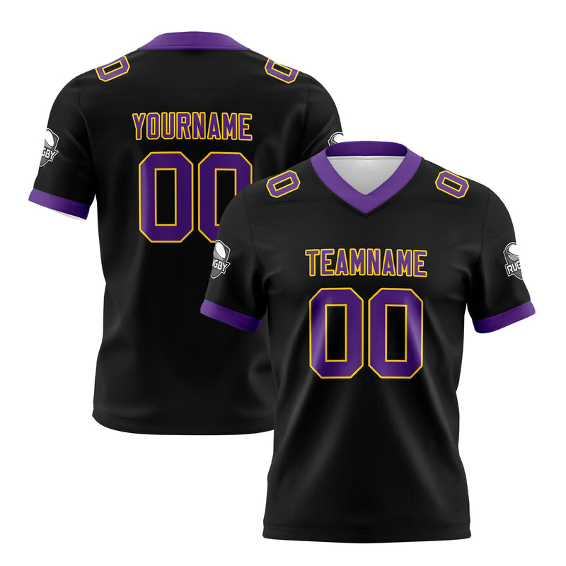Custom Black Purple Football Jersey Personalized Football Shirts for Men Women  Printed Team Name Number Logo