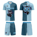Custom Light Blue Dark Blue Jerseys for Men Women Personalized Soccer Uniforms for Adult and Kid enthsush