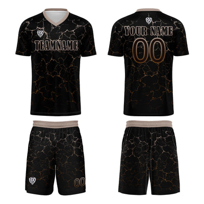 Custom Black Light Brown Jerseys for Men Women Personalized Soccer Uniforms for Adult and Kid enthsush