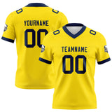 Custom Yellow Navy Football Jersey Personalized Football Shirts for Men Women  Printed Team Name Number Logo