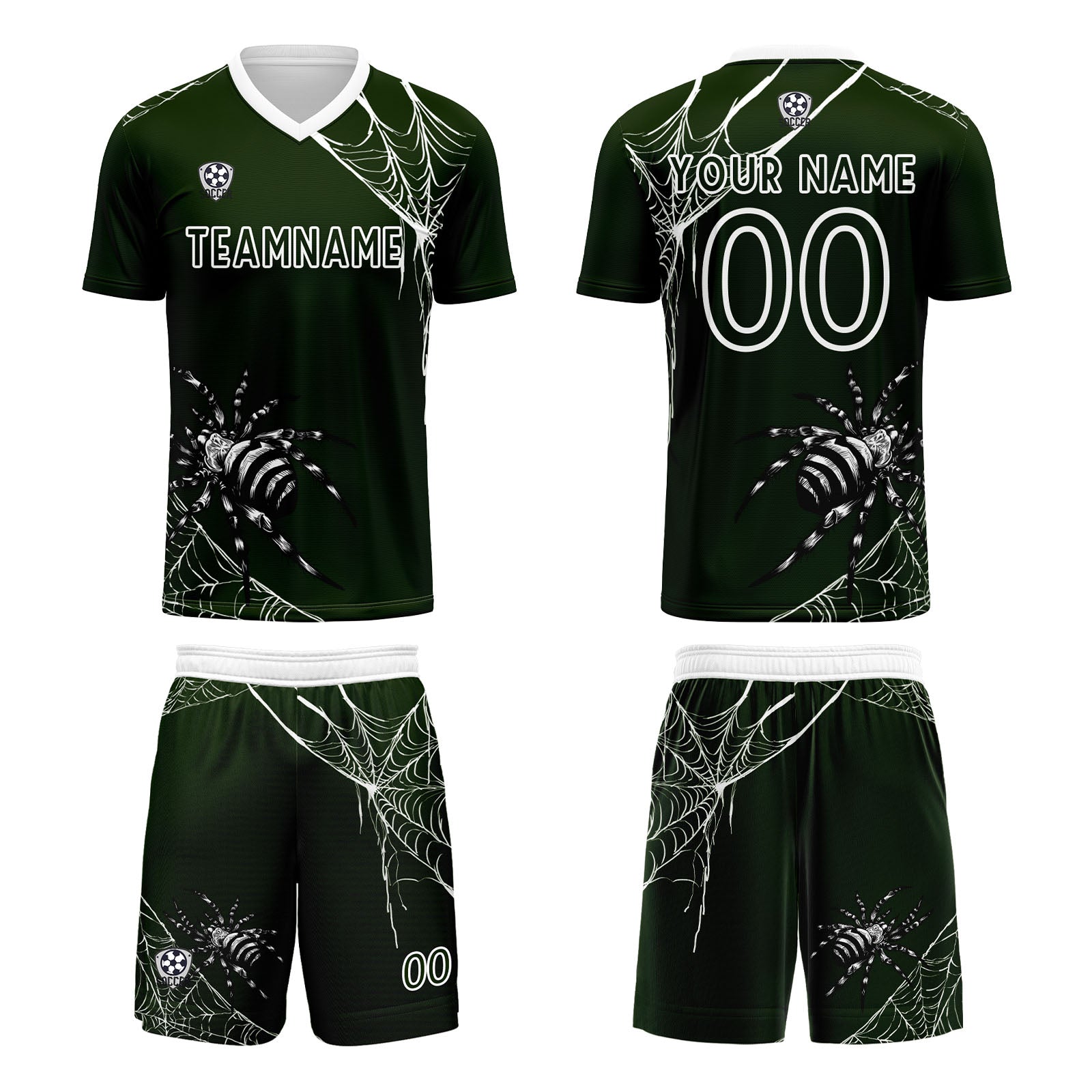 Custom Green Jerseys for Men Women Personalized Soccer Uniforms for Adult and Kid enthsush