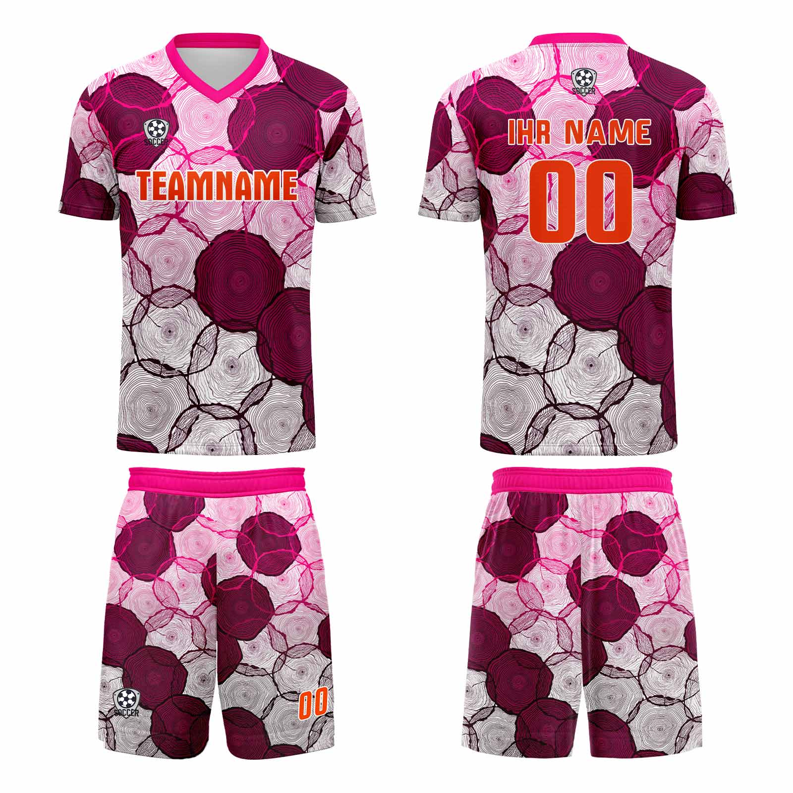 Custom Dark Purple Pink Jerseys for Men Women Personalized Soccer Uniforms for Adult and Kid enthsush