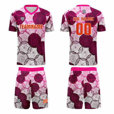 Custom Dark Purple Pink Jerseys for Men Women Personalized Soccer Uniforms for Adult and Kid enthsush