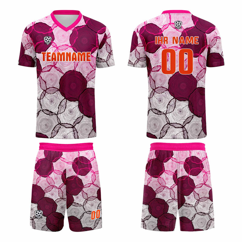 Custom Dark Purple Pink Jerseys for Men Women Personalized Soccer Uniforms for Adult and Kid