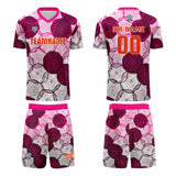 Custom Dark Purple Pink Jerseys for Men Women Personalized Soccer Uniforms for Adult and Kid