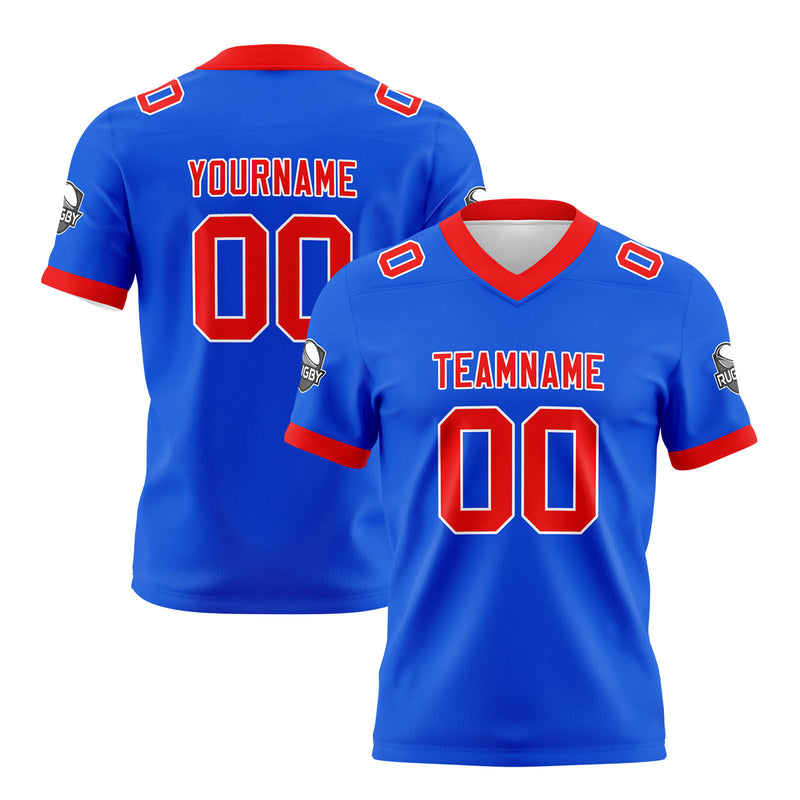 Custom Blue Red Football Jersey Personalized Football Shirts for Men Women  Printed Team Name Number Logo