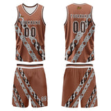 Custom Brown Basketball Jersey Uniform Suit Printed Your Logo Name Number