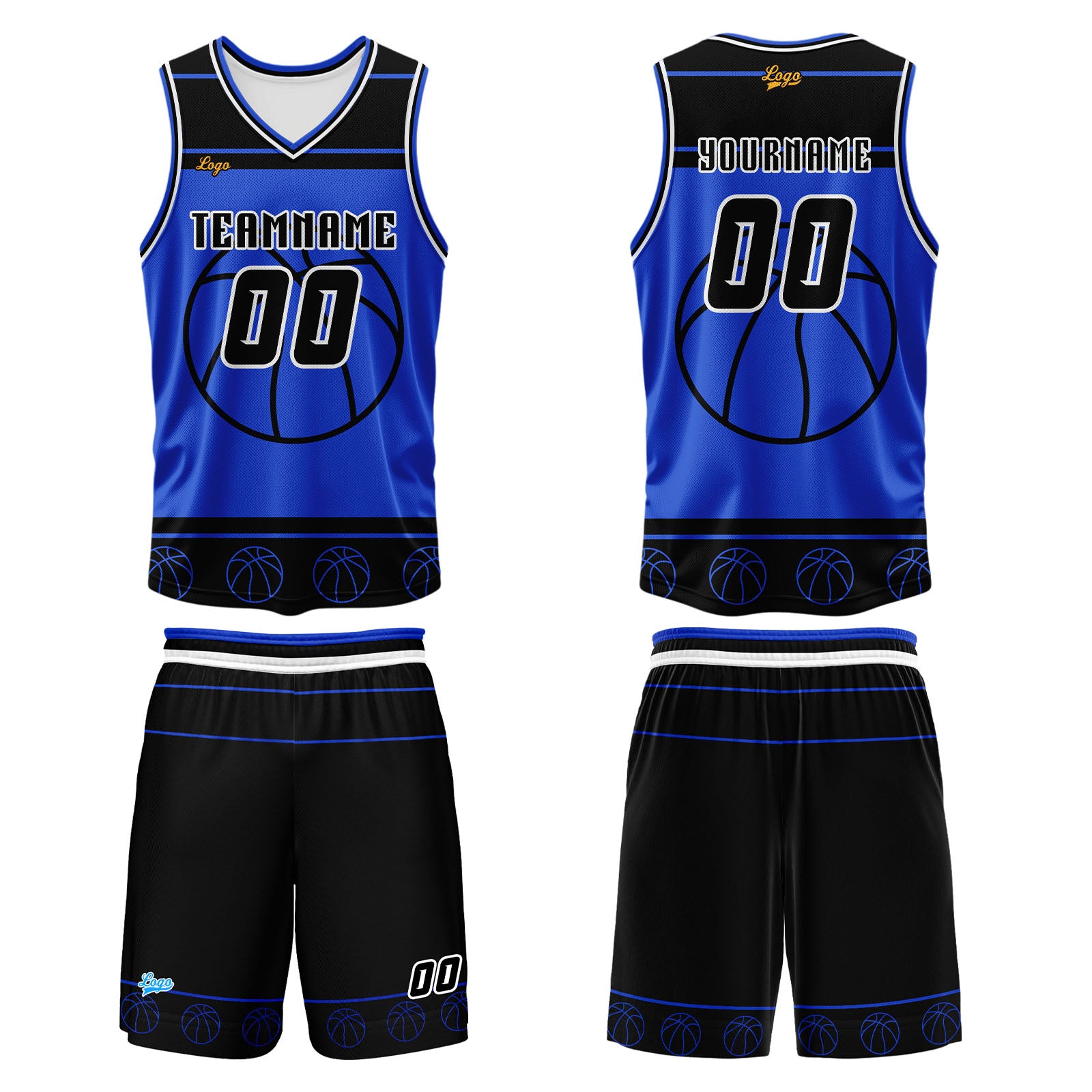 Custom White Blue Basketball Jersey Uniform Suit Printed Your Logo Name Number enthsush