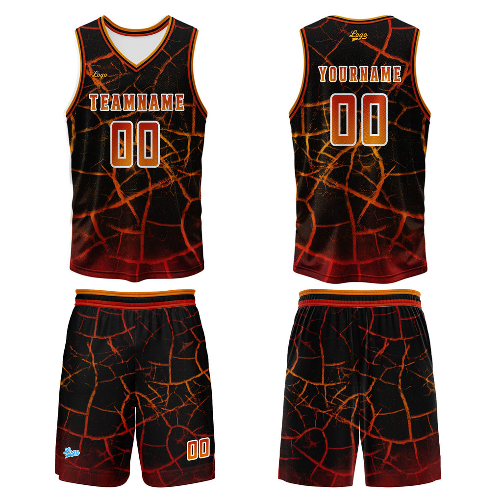 Custom Orange Red Basketball Jersey Uniform Suit Printed Your Logo Name Number enthsush
