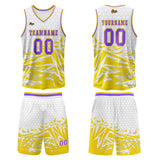 Custom Yellow Violet Basketball Jersey Uniform Suit Printed Your Logo Name Number