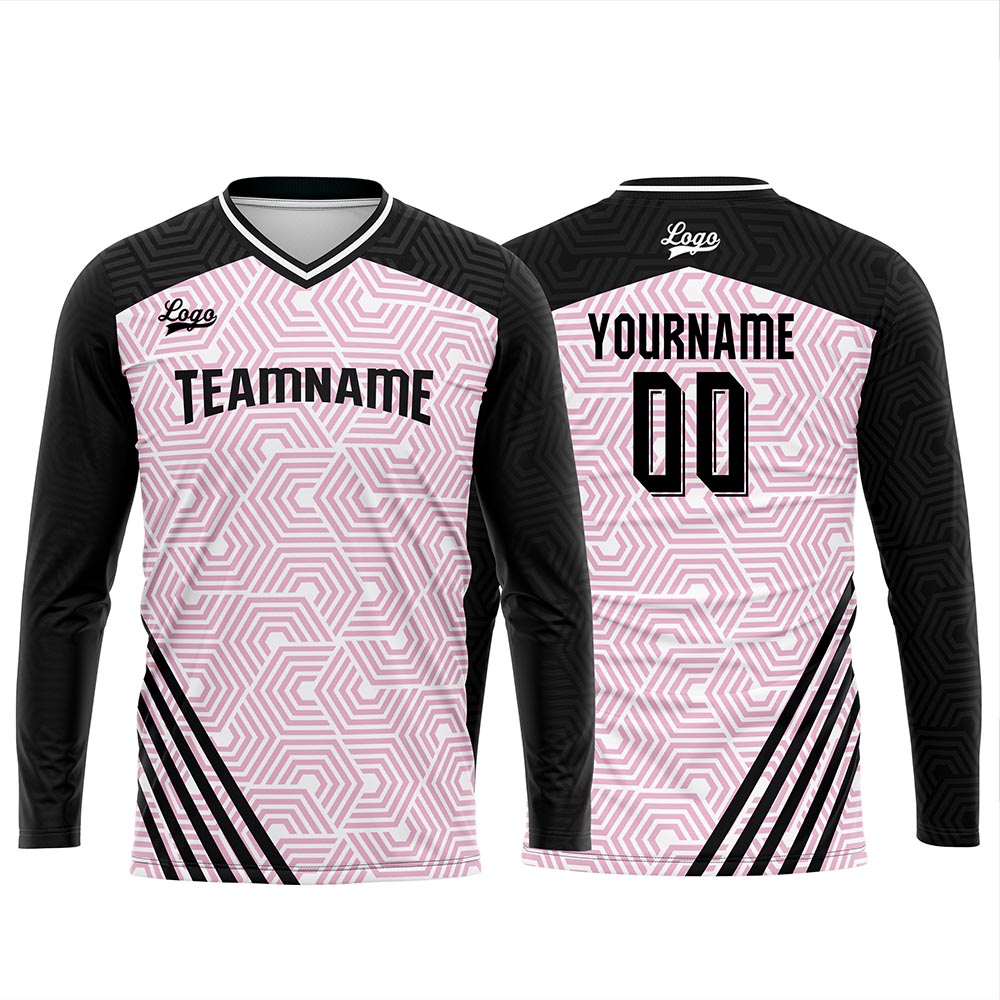 Custom Black Pink Basketball Soccer Football Shooting Long T-Shirt for Adults and Kids enthsush