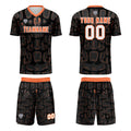 Custom Black Orange Jerseys for Men Women Personalized Soccer Uniforms for Adult and Kid enthsush