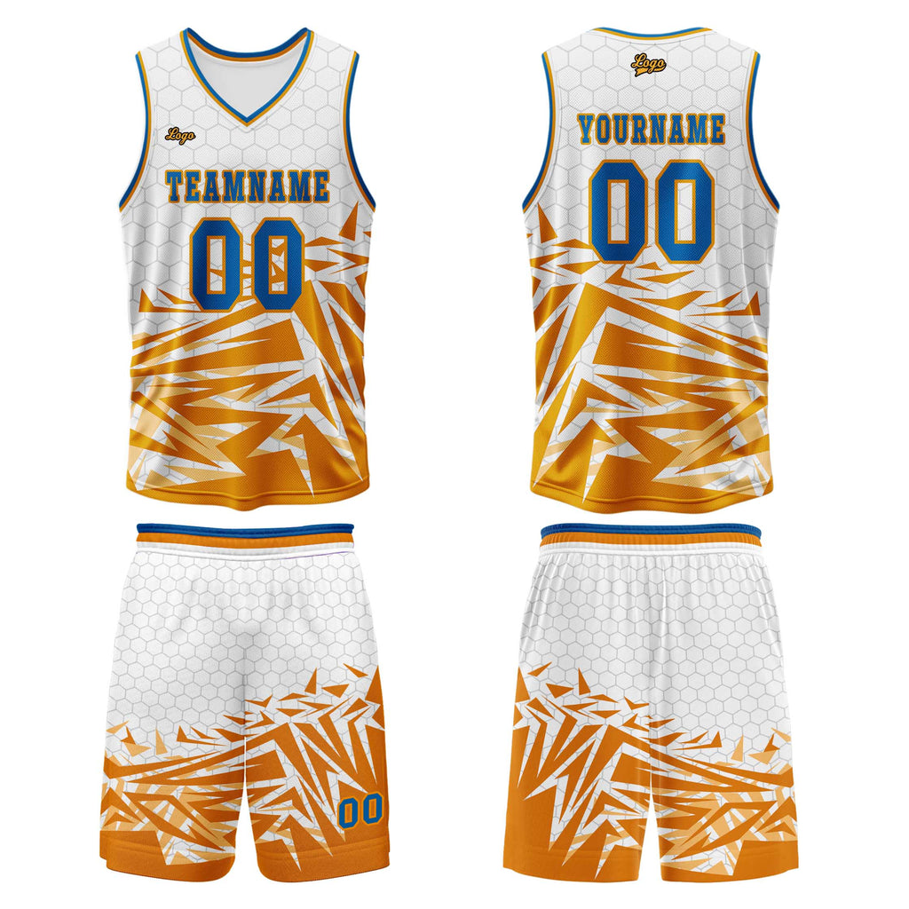 Custom Orange Blue Basketball Jersey Uniform Suit Printed Your Logo Name Number enthsush