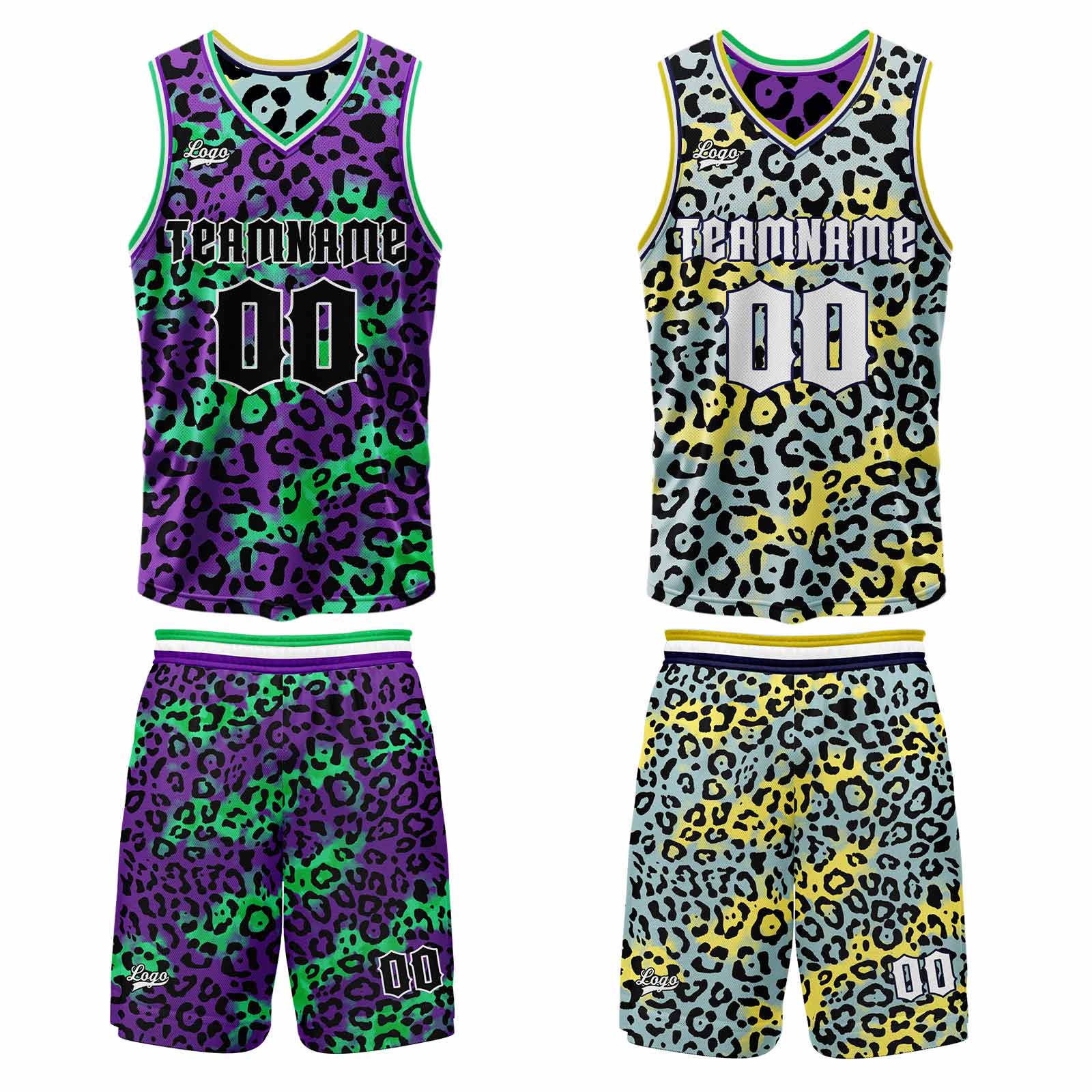 Custom Purple Iceberg Blue Reversible Basketball Suit for Adults and Kids Personalized Jersey enthsush