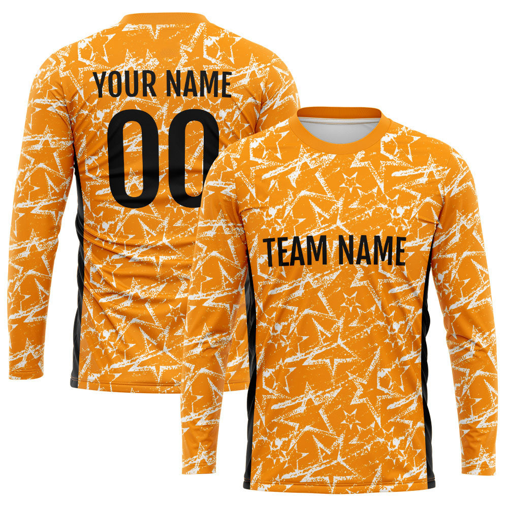 Custom Basketball Soccer Football Shooting Long T-Shirt for Adults and Kids Star-Orange enthsush