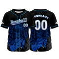 Custom Black Jersey Personalized Baseball Shirt for Men Women Kids Youth enthsush
