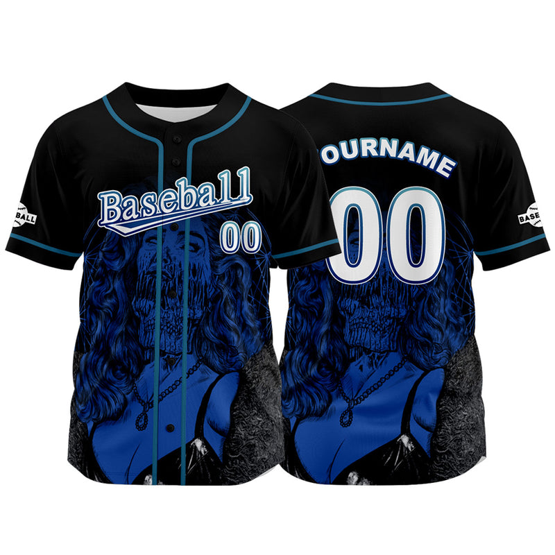 Custom Black Jersey Personalized Baseball Shirt for Men Women Kids Youth