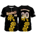 Custom Black Jersey Personalized Baseball Shirt for Men Women Kids Youth enthsush