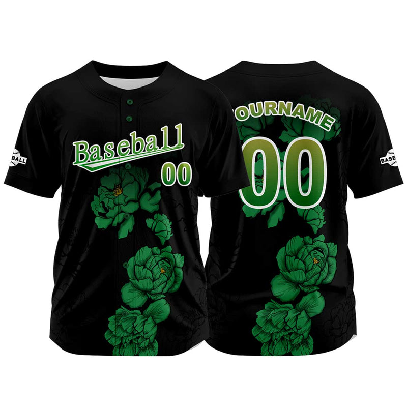 Custom Black Jersey Personalized Baseball Shirt for Men Women Kids Youth