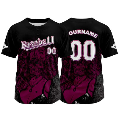 Custom Black Jersey Personalized Baseball Shirt for Men Women Kids Youth enthsush