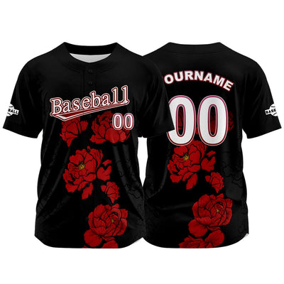Custom Black Jersey Personalized Baseball Shirt for Men Women Kids Youth enthsush