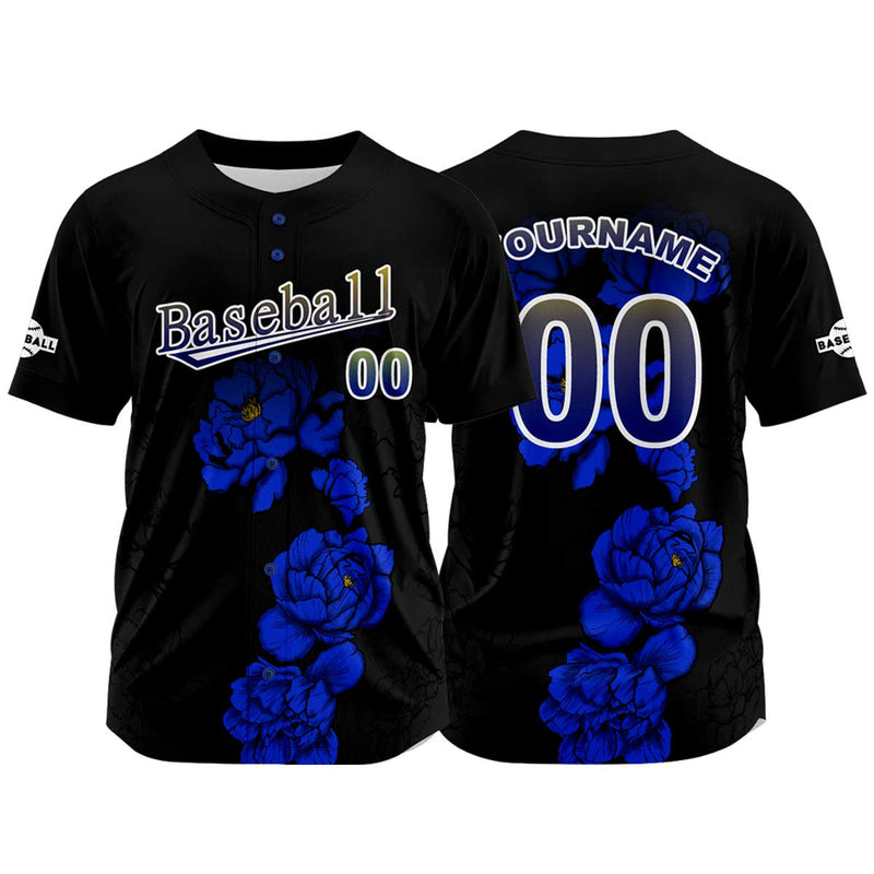 Custom Black Jersey Personalized Baseball Shirt for Men Women Kids Youth