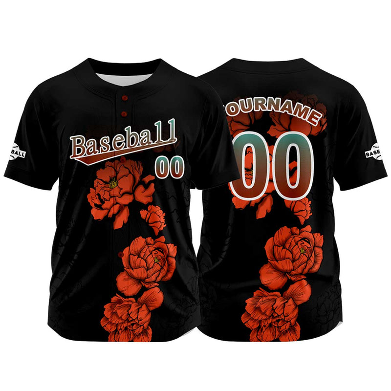 Custom Black Jersey Personalized Baseball Shirt for Men Women Kids Youth