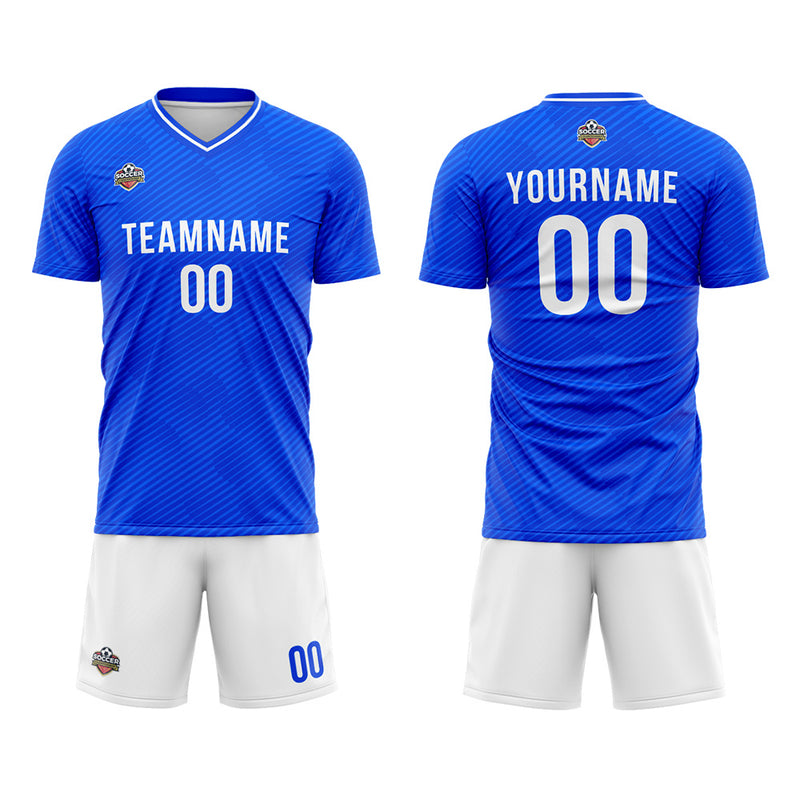 Custom Soccer Jerseys for Men Women Personalized Soccer Uniforms for Adult and Kid Blue-White