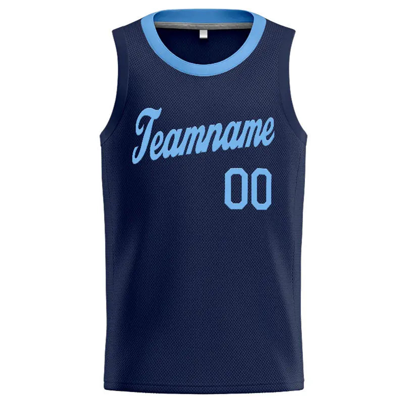 Custom Stitched Basketball Jersey for Men, Women And Kids Navy-Light Blue enthsush
