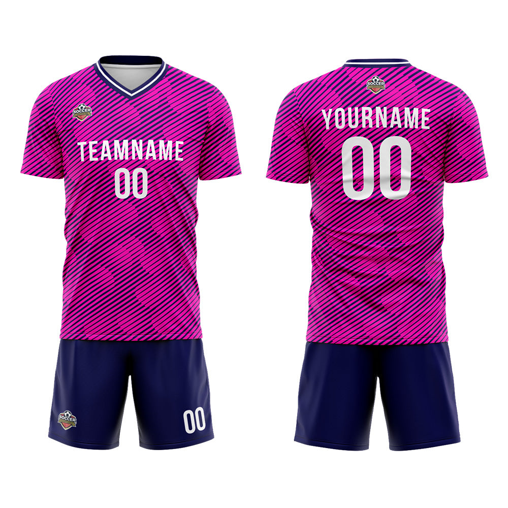 Custom Soccer Jerseys for Men Women Personalized Soccer Uniforms for Adult and Kid Pink-Navy enthsush